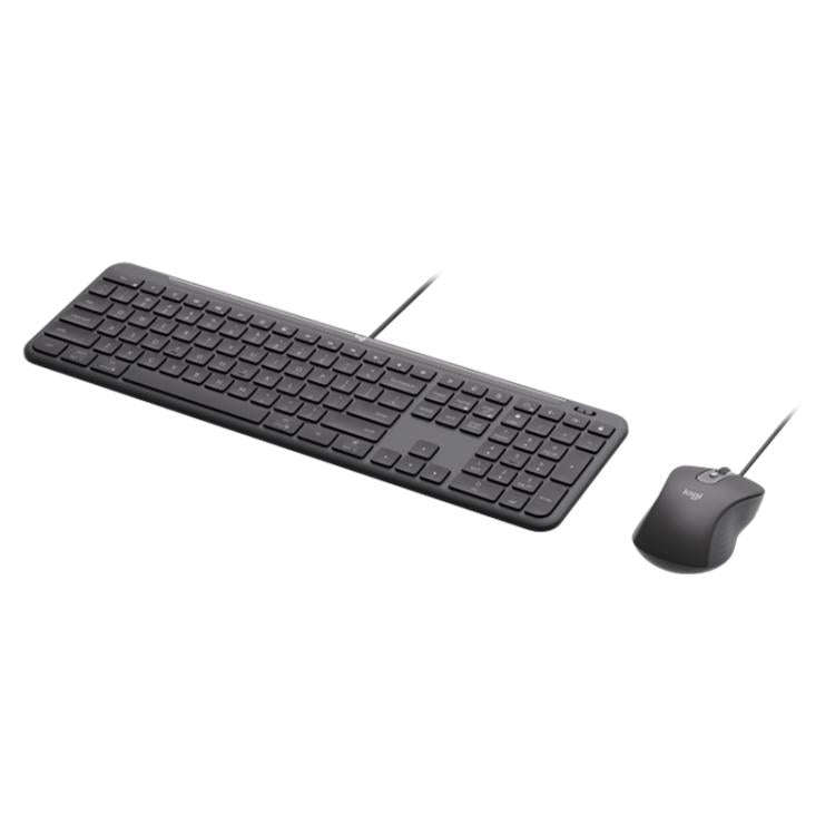 Logitech MK620 Signature Slim Wired Keyboard and Wired Mouse Combo for Business(Black)