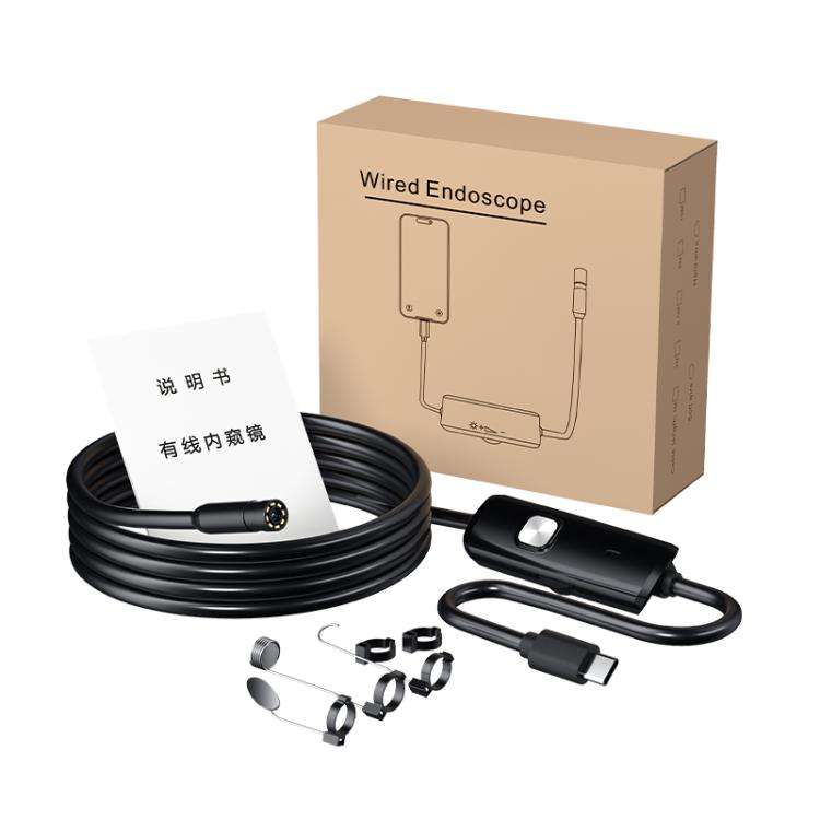AN112T Type-C IP67 8LEDs 8mm Industry Digital Endoscope, Cable Length:1m Hard Cable