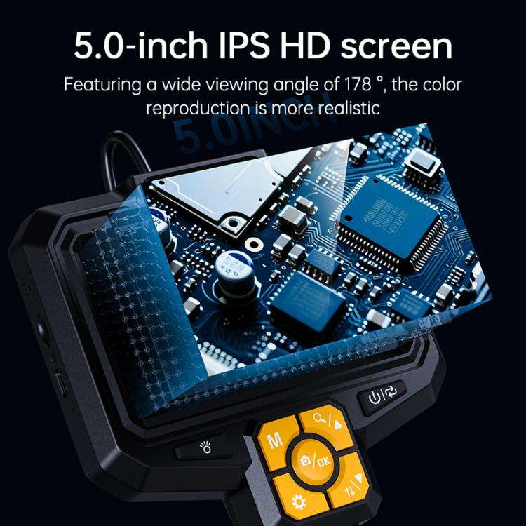 S11 5 inch IPS HD Screen 8mm Industry Digital Endoscope, Type:5m Hard Cable Single-lens