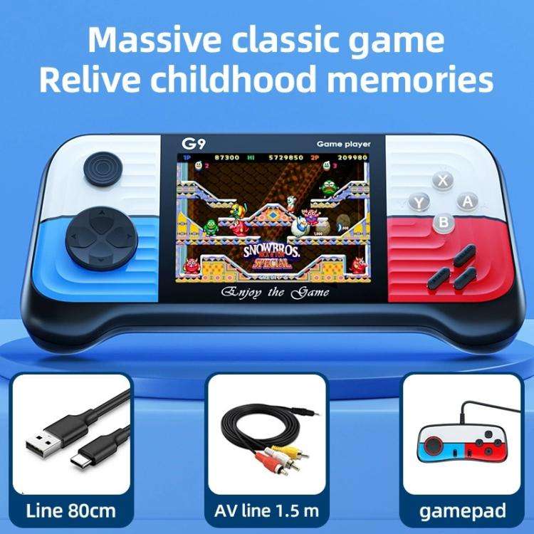 G9 3.0 inch Screen Portable Retro Handheld Video Game Console Built-in 600 Games, Model:Double(Re...