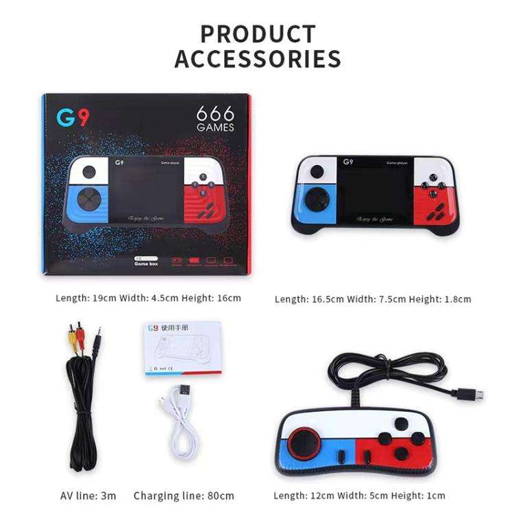 G9 3.0 inch Screen Portable Retro Handheld Video Game Console Built-in 600 Games, Model:Double(Re...
