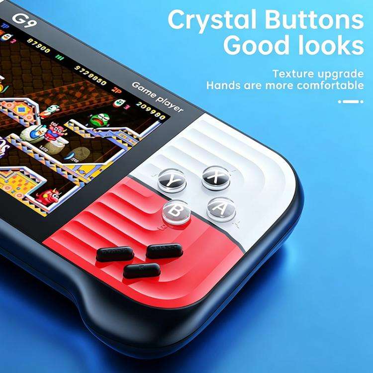 G9 3.0 inch Screen Portable Retro Handheld Video Game Console Built-in 600 Games, Model:Triple(Blue)