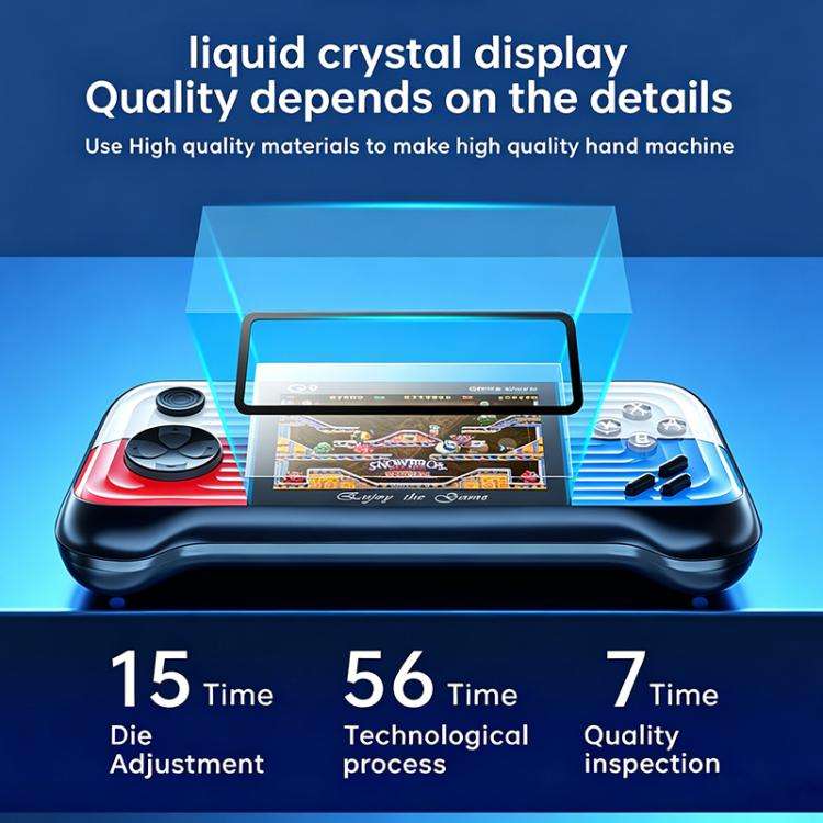 G9 3.0 inch Screen Portable Retro Handheld Video Game Console Built-in 600 Games, Model:Triple(Blue)