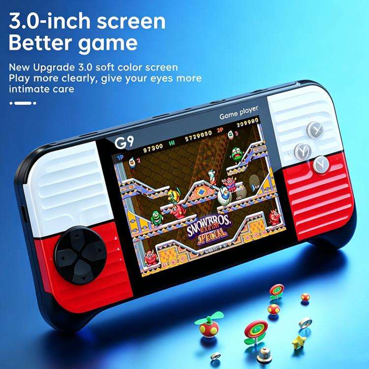 G9 3.0 inch Screen Portable Retro Handheld Video Game Console Built-in 600 Games, Model:Double(Re...