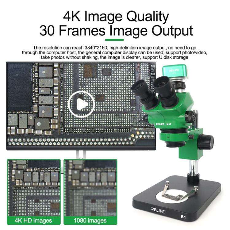 RELIFE M-16 HD 4K 30fps Industrial Grade Electronic Microscope Camera, Plug:EU Plug
