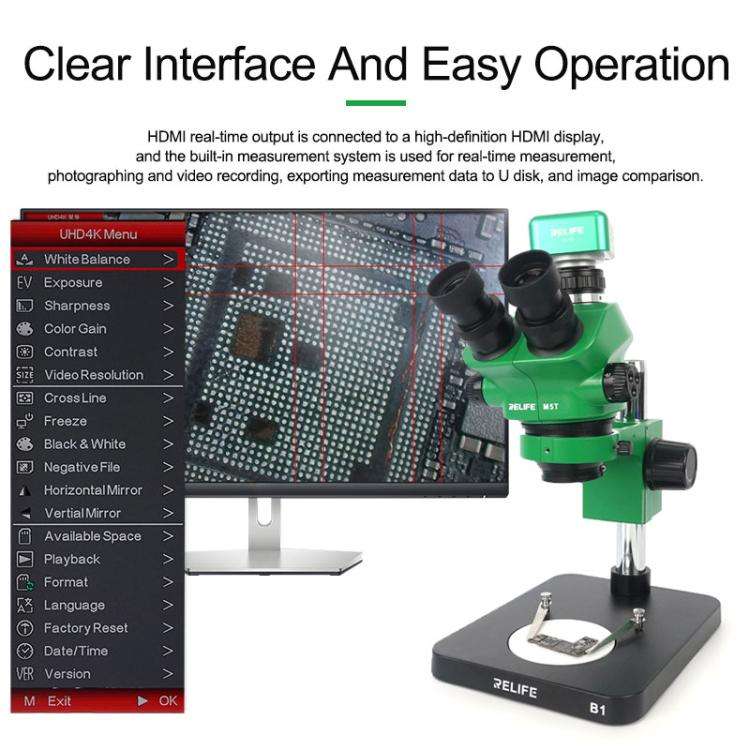 RELIFE M-16 HD 4K 30fps Industrial Grade Electronic Microscope Camera, Plug:EU Plug