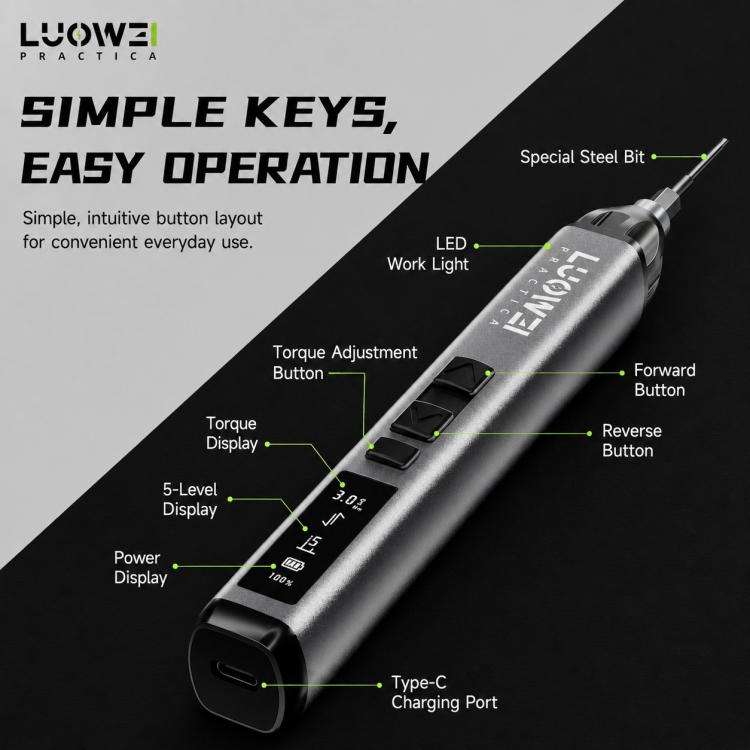 LUOWEI Adjustable Torque Electric Screwdriver Set, Model:S1 Pro
