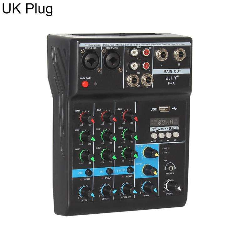 F-4A Multi-function Professional 4-way Recording Mixer Bluetooth Live Streaming Sound Card, Plug ...