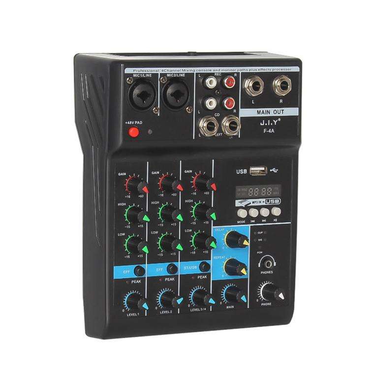 F-4A Multi-function Professional 4-way Recording Mixer Bluetooth Live Streaming Sound Card, Plug ...
