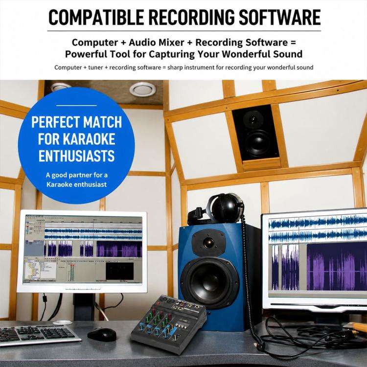 F-4A Multi-function Professional 4-way Recording Mixer Bluetooth Live Streaming Sound Card, Plug ...