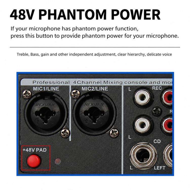 F-4A Multi-function Professional 4-way Recording Mixer Bluetooth Live Streaming Sound Card, Plug ...