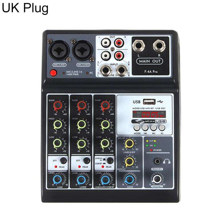 F-4A Pro Multi-function Professional Recording Mixer Bluetooth Live Streaming Sound Card, Plug Ty...