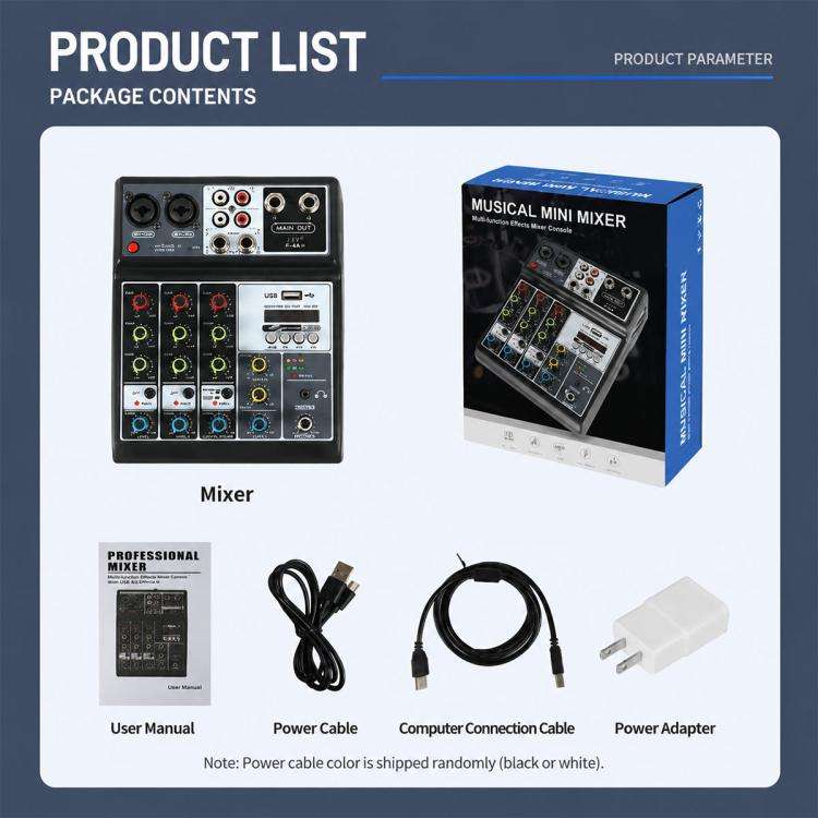 F-4A Pro Multi-function Professional Recording Mixer Bluetooth Live Streaming Sound Card, Plug Ty...