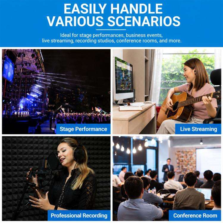 F-5A Multi-function Professional 5-way Recording Mixer Bluetooth Live Streaming Sound Card, Plug ...