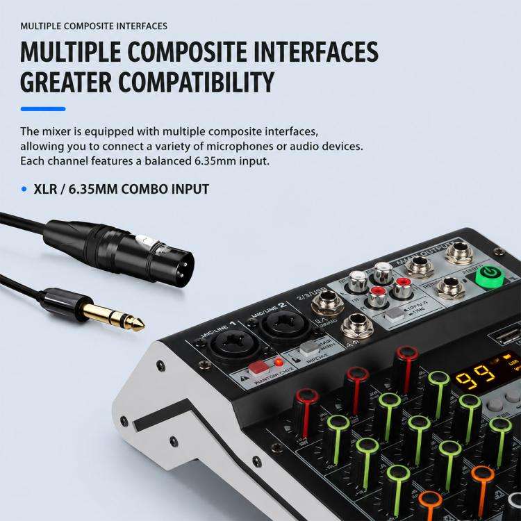 TP-8M 8-Channel Multi-function Professional Recording Mixer Bluetooth Sound Card, Plug Type:US Pl...