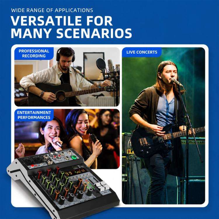 TP-8M 8-Channel Multi-function Professional Recording Mixer Bluetooth Sound Card, Plug Type:US Pl...