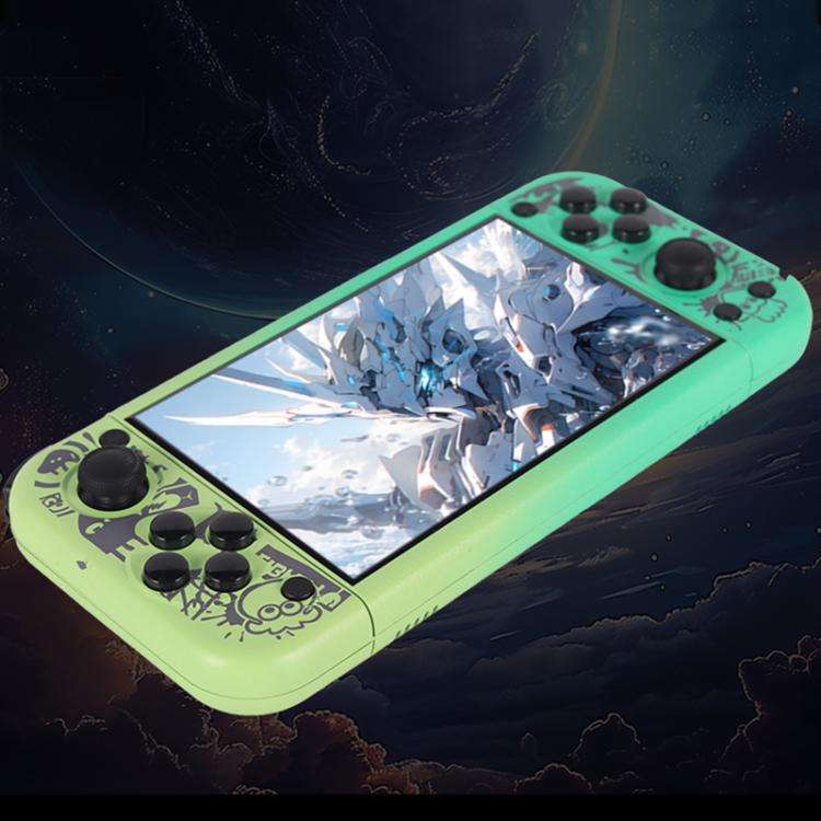 G50V 5-inch True-color Handheld Game Console Supports 19+ Emulators, External TF card:64G(Green)