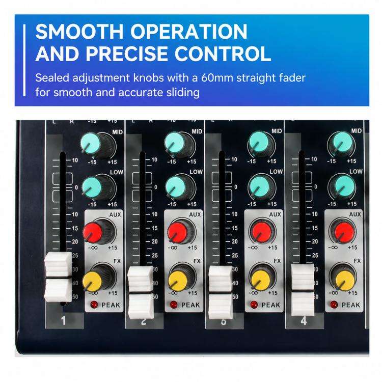 F4 4-Channel Multi-function Professional Bluetooth Live Streaming Mixer, Plug Type:EU Plug(Black)