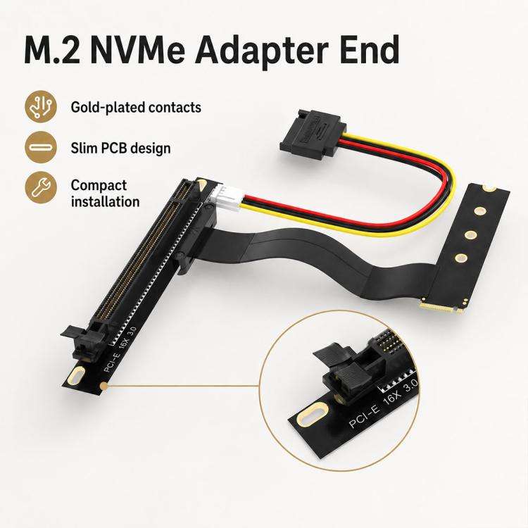 M2 NVME SSD To PCI-E 16X Adapter Cable(0.2m)