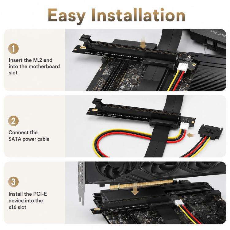 M2 NVME SSD To PCI-E 16X Adapter Cable(0.2m)