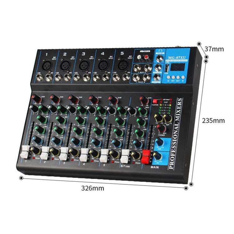 MG-07 7-Channel Multi-function Professional Bluetooth Live Streaming Recording Mixer, Plug Type:U...