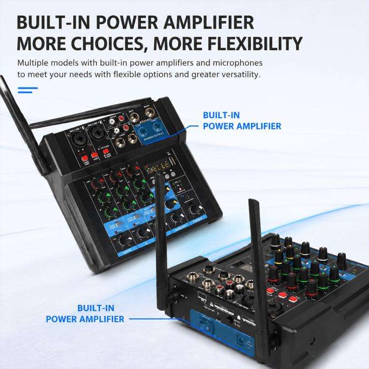 G4A 4-Channel Multi-function Professional Bluetooth Mixer, Plug Type:EU Plug(Black)