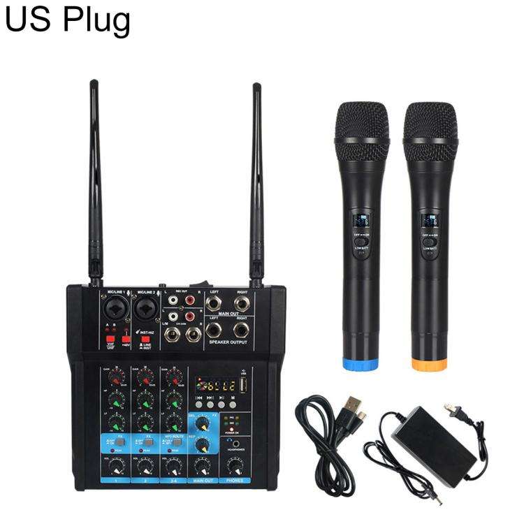 G4D 4-Channel Multi-function Professional Bluetooth Mixer with Amplifier & Microphone, Type:Stand...