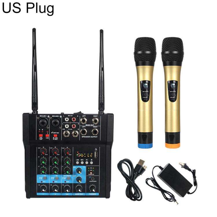 G4D 4-Channel Multi-function Professional Bluetooth Mixer with Amplifier & Microphone, Type:Stand...