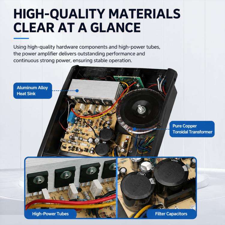 402D 4-Channel Multi-function Professional Bluetooth Mixer with Amplifier, Plug Type:UK Plug(Black)