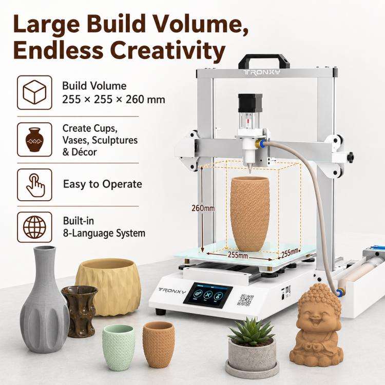 TRONXY MOORE 2 Pro Ceramic 3D Printer, Model:Standard 0.5L(US Plug)