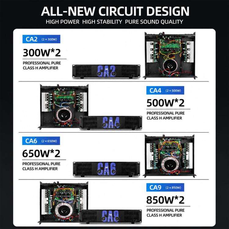 CA12 2000W Stage Dual-Channel Pure Audio Power Amplifier(EU Plug)