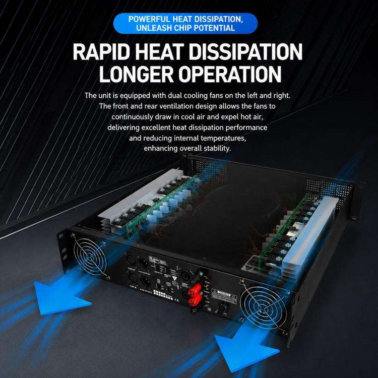 CA20 2800W Stage Dual-Channel Pure Audio Power Amplifier(EU Plug)