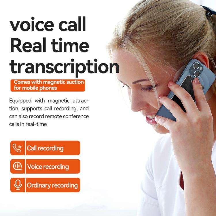 A3 Dual-key Arc-Frame Twill Texture Ultra-thin AI Smart Voice Recorder Support AIREC-APP, Memory:...