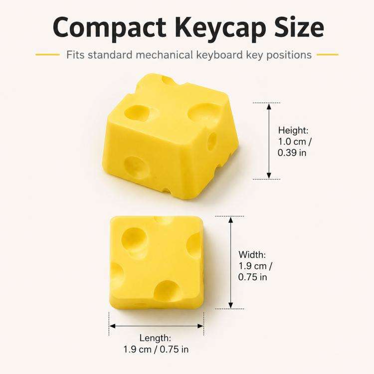 4-key Creative 3D Cheese Themed Cross-Stem Keycap(Yellow x 2 + Orange x 2)
