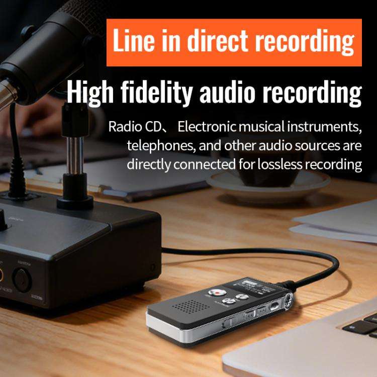 X1 Classic Professional Noise-Canceling Voice Recorder, Memory:8GB(Black)