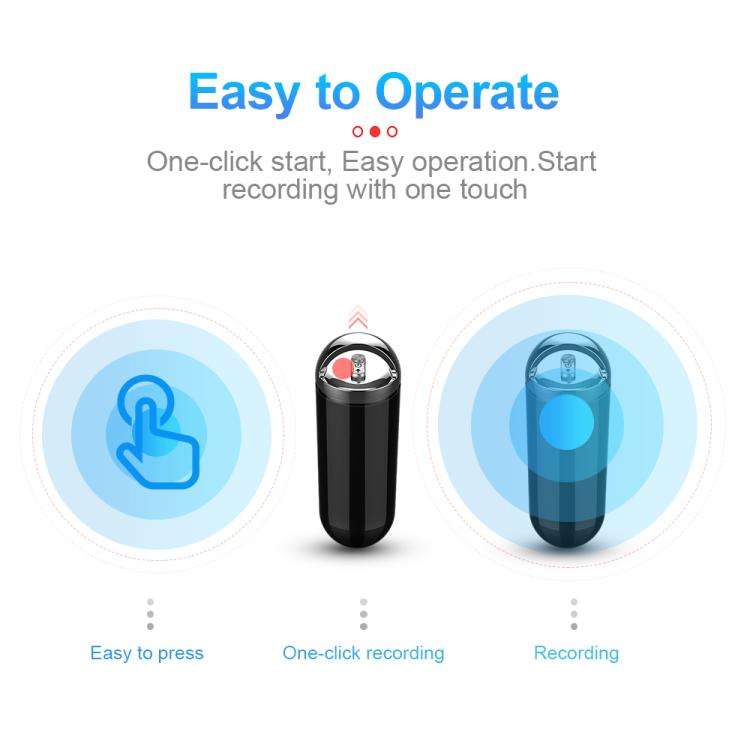 S1 Keychain Mini Voice Recorder, Memory:4GB(Black)