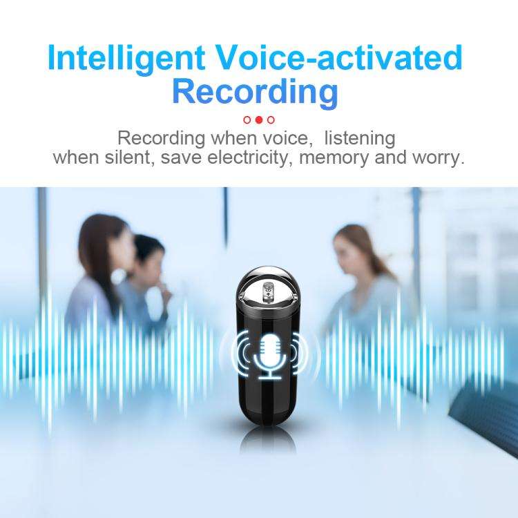 S1 Keychain Mini Voice Recorder, Memory:4GB(Black)