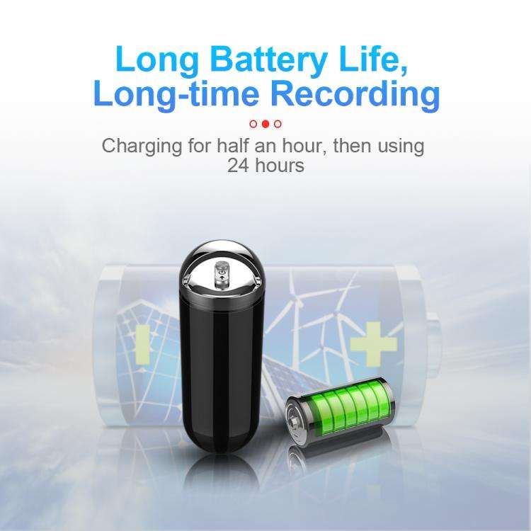 S1 Keychain Mini Voice Recorder, Memory:16GB(Black)