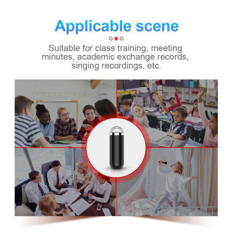 S1 Keychain Mini Voice Recorder, Memory:32GB(Black)