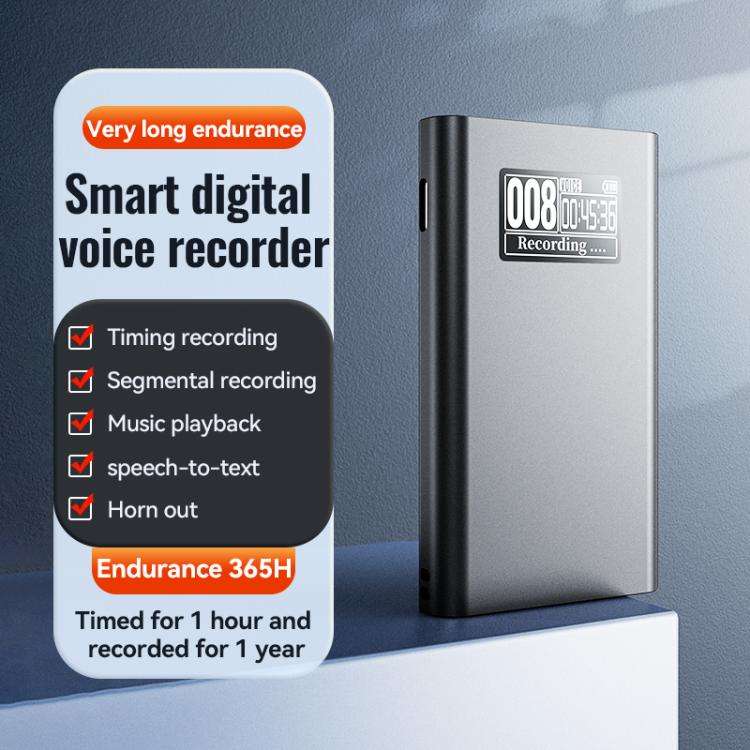 Q86 0.77-inch Screen Ultra-long Standby Smart Digital Voice Recorder, Memory:4GB(Black)