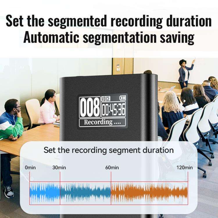 Q86 0.77-inch Screen Ultra-long Standby Smart Digital Voice Recorder, Memory:4GB(Black)