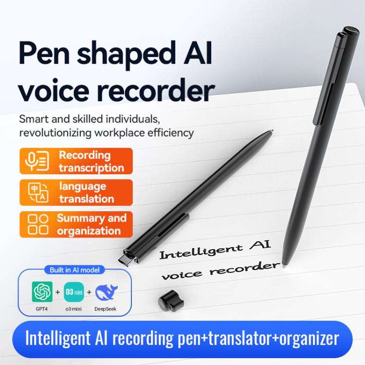 Q97A 2-in-1 AI Intelligent Voice Recording & Handwriting Pen Support AIREC-APP, Memory:32GB(Black)
