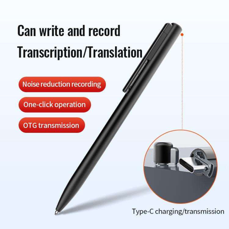 Q97 2-in-1 Voice Recording & Handwriting Pen, Memory:64GB(Black)