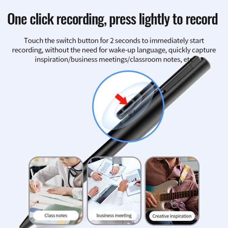 Q97 2-in-1 Voice Recording & Handwriting Pen, Memory:128GB(Black)