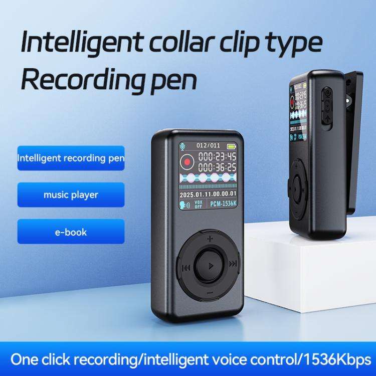 M21 Business Collar Style Voice Recorder with 0.85-inch TFT Display, Memory:4GB(Dark Grey)