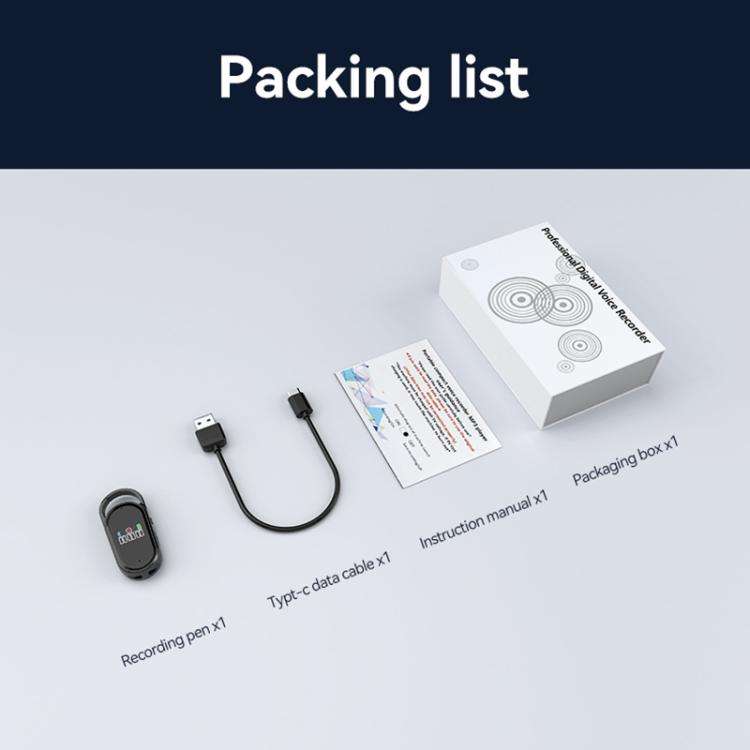 S29A 0.42-inch TFT Display Portable Keychain AI Voice Recorder Support AIREC-APP, Memory:256GB(Bl...