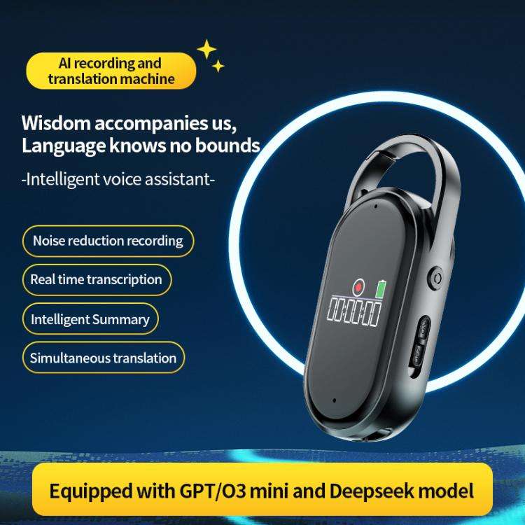 S29A 0.42-inch TFT Display Portable Keychain AI Voice Recorder Support AIREC-APP, Memory:256GB(Bl...