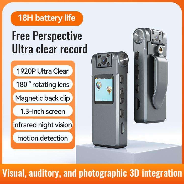 V28 1.3-inch TFT Display Portable HD Camera & Voice Recorder, Memory:32GB(Black)