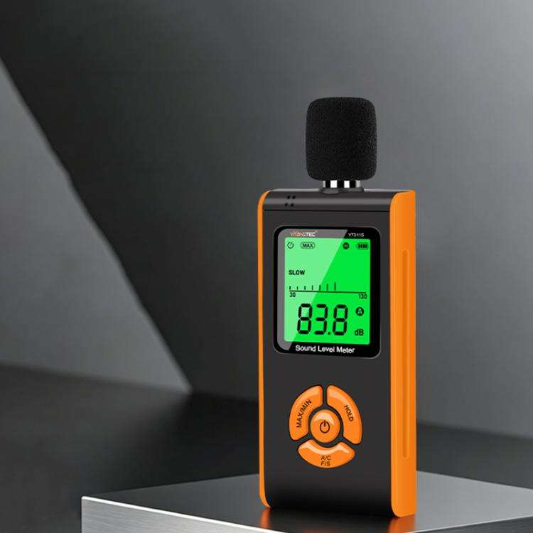 YT311S High Precision Digital Sound Level Meter, Measurement Range: 30130dB(Black Orange)