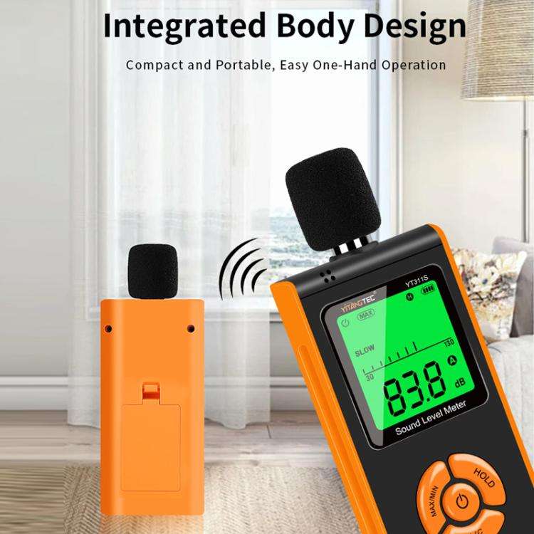 YT311S High Precision Digital Sound Level Meter, Measurement Range: 30130dB(Black Orange)